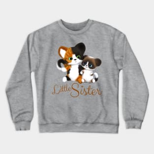 Little Sister Kitty Cat Crewneck Sweatshirt